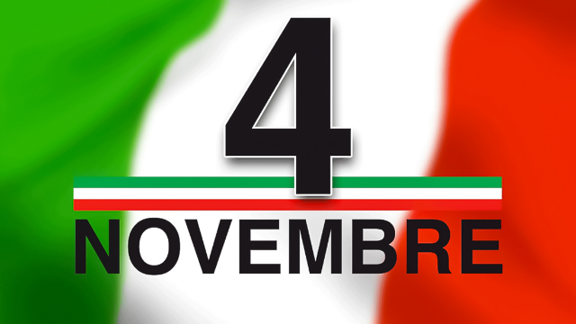 Venerdi' iv novembre celebrazioni per la giornata dell'unita' nazionale e delle forze armate